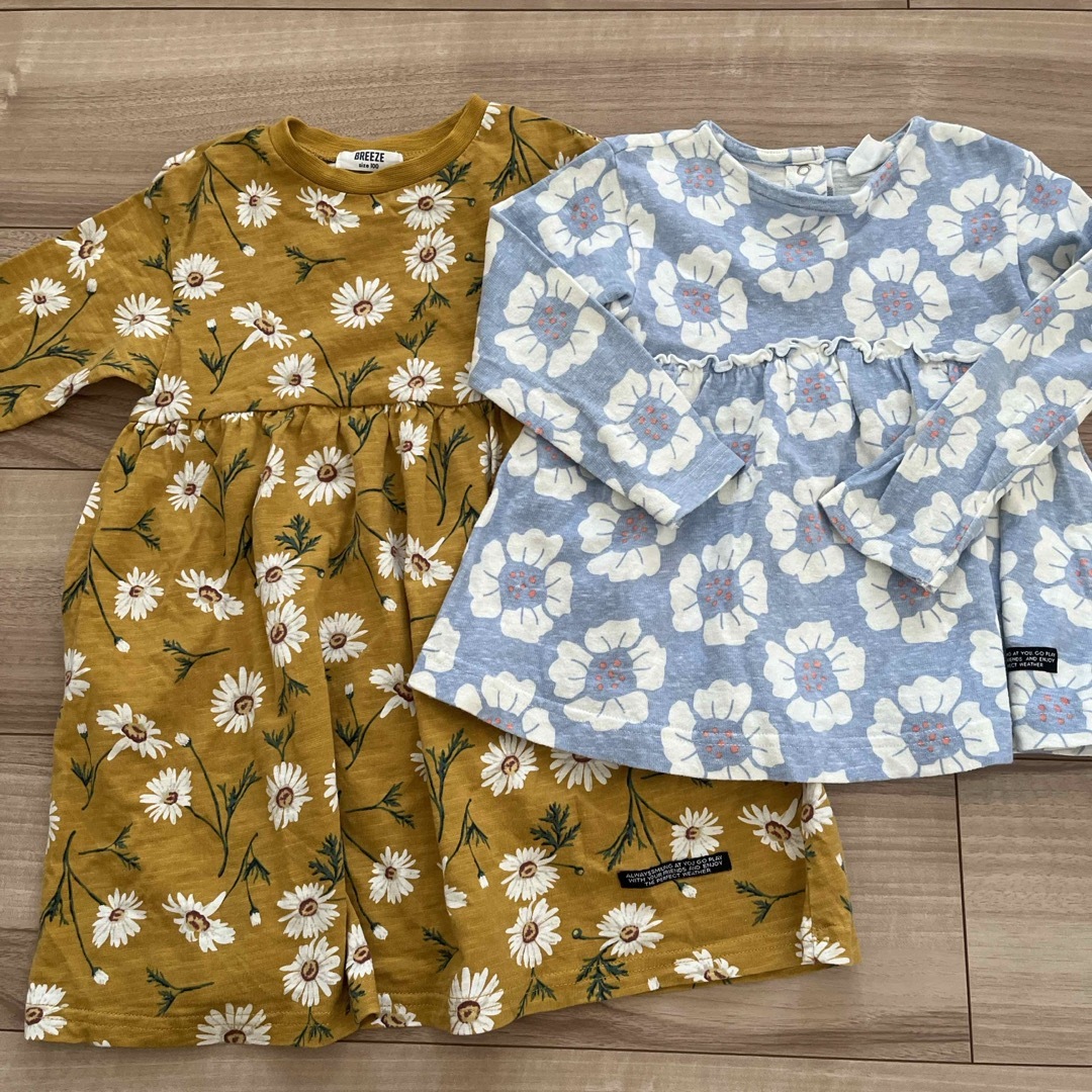 BREEZE(ブリーズ)の【美品】BREEZE 100サイズ　花柄カットソー　ワンピース キッズ/ベビー/マタニティのキッズ服女の子用(90cm~)(Tシャツ/カットソー)の商品写真