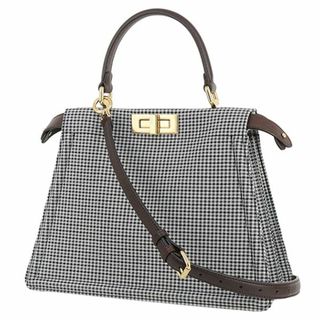 フェンディ(FENDI)のフェンディ バッグ レディース 2WAYバッグ ピーカブー ブラック ホワイト 美品 7742(ショルダーバッグ)