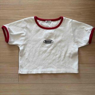 イング(INGNI)のイング　INGNI リブトップス　Tシャツ　カットソー　ショート丈　ロゴ　半袖(Tシャツ(半袖/袖なし))