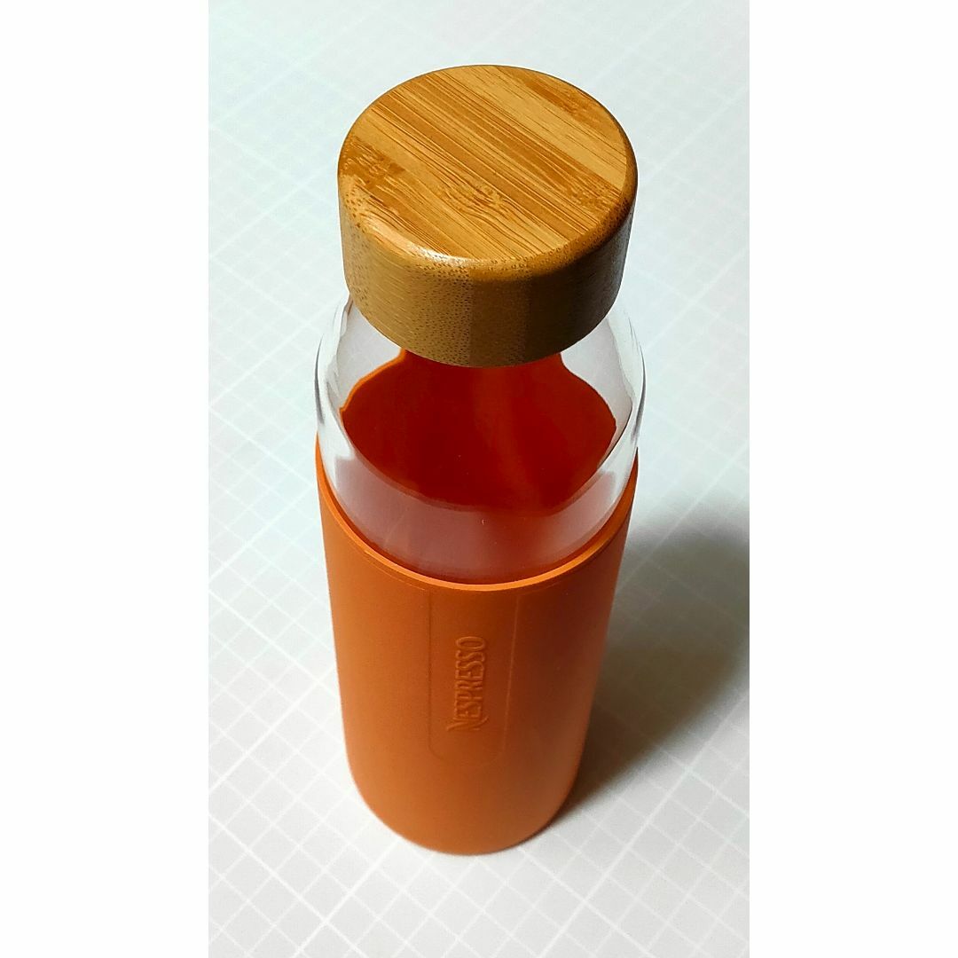 NESPRESSO(ネスプレッソ)のNespressoガラス製ウォーターボトル オレンジ 500ml 非売品 限定品 インテリア/住まい/日用品のキッチン/食器(食器)の商品写真