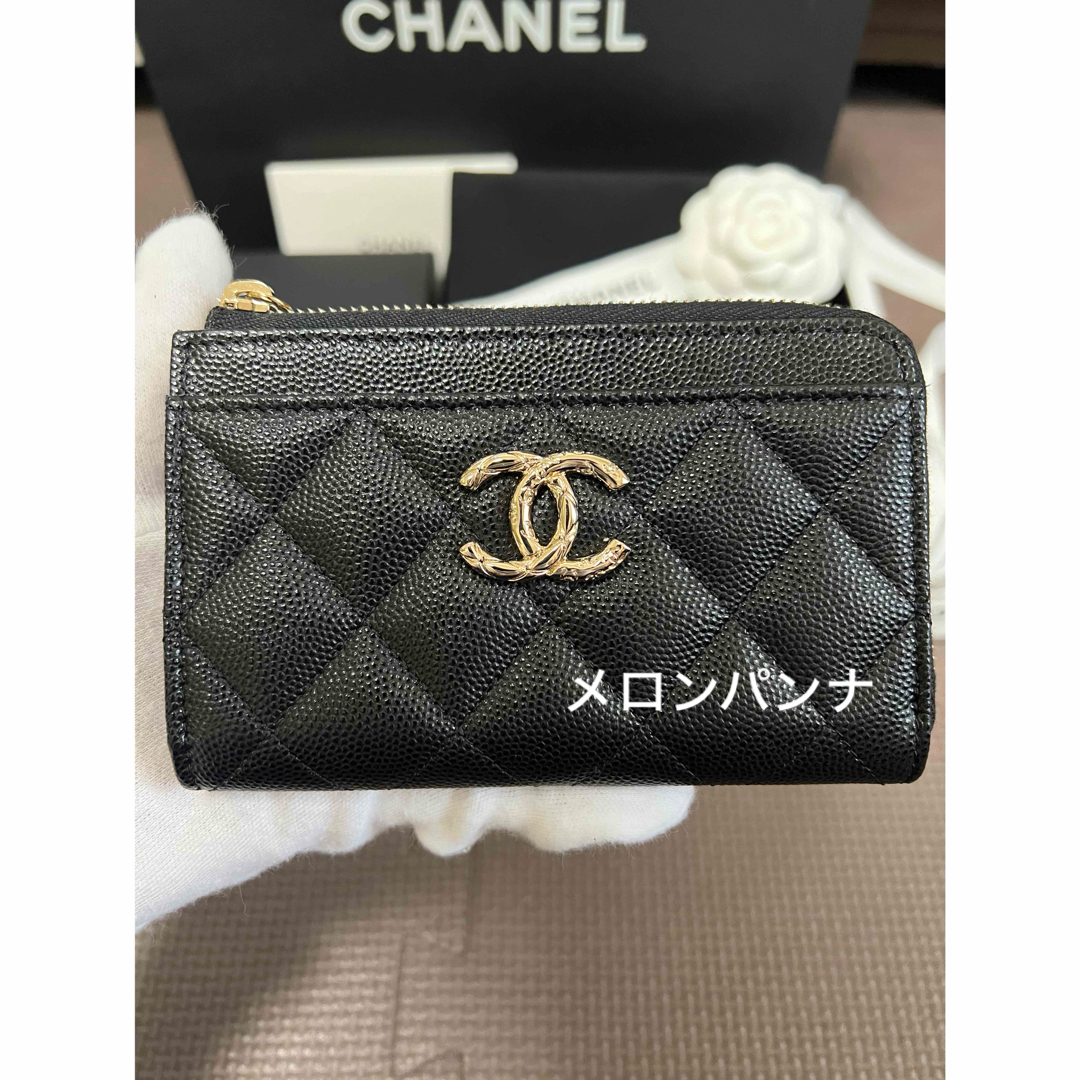 新品 CHANEL 24S フラグメント カードケース 財布 キャビアスキン 新品 CHANEL 24S フラグメント カードケース 財布 キャビアスキン
