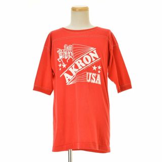 【VINTAGE】70s〜80s AKRON フットボール五分袖Tシャツ(Tシャツ/カットソー(半袖/袖なし))