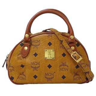 エムシーエム(MCM)のMCM エムシーエム バッグ レディース ブランド ハンドバッグ ショルダーバッグ 2way ロゴグラム キャメル ブラウン コンパクト ミニバッグ おしゃれ 斜め掛け 【中古】(ハンドバッグ)