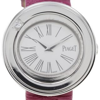 PIAGET - 【PIAGET】ピアジェ ポセション 1Pダイヤ P10402 K18ホワイトゴールド×クロコダイル クオーツ アナログ表示 レディース シルバー文字盤 腕時計