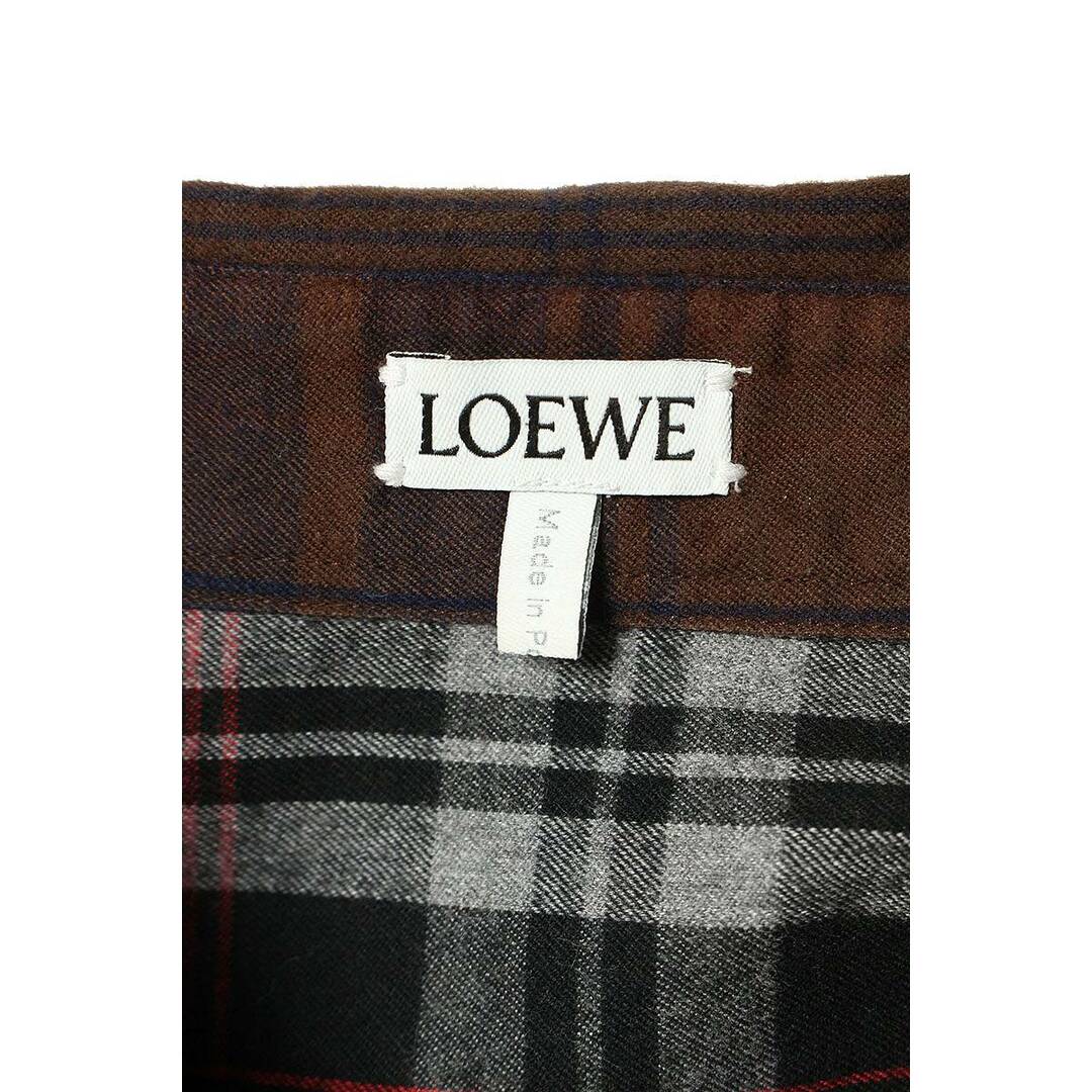 LOEWE(ロエベ)のロエベ  H526337XA2 アナグラムレザーパッチオーバーサイズチェック長袖シャツ メンズ 37 メンズのトップス(シャツ)の商品写真