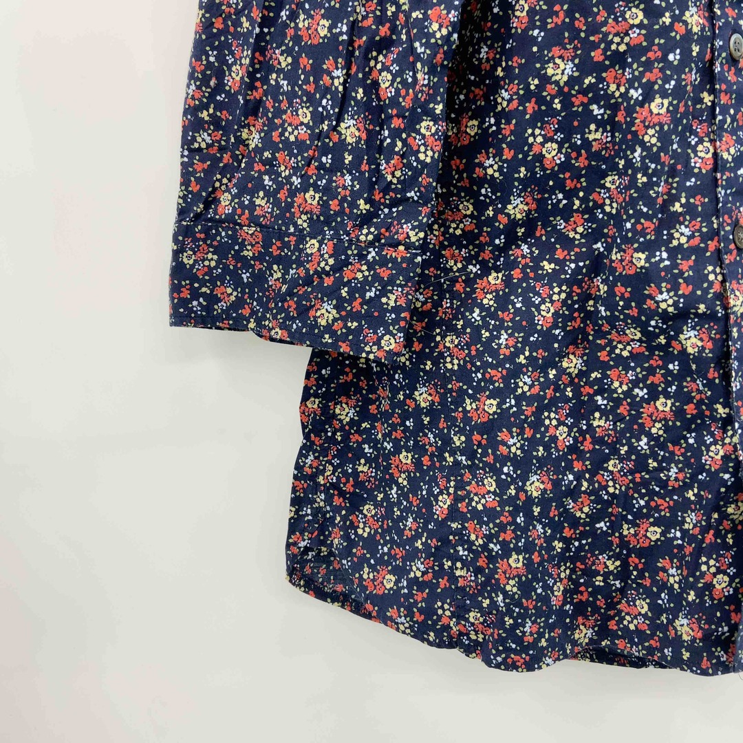 MORGAN HOMME(モルガンオム)のMORGAN HOMME モルガンオム メンズ シャツ 長袖 花柄 ネイビー 日本製 メンズのトップス(シャツ)の商品写真