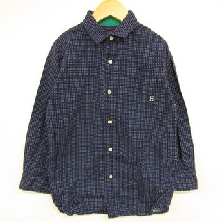 トミーヒルフィガー(TOMMY HILFIGER)のトミーヒルフィガー 長袖シャツ スクエアドット柄 キッズ 男の子用 7サイズ ネイビー TOMMY HILFIGER(その他)