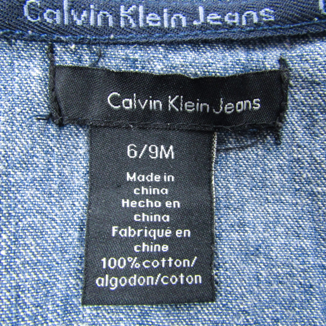 Calvin Klein(カルバンクライン)のカルバンクラインジーンズ 半袖ワンピース デニム ベビー 女の子用 6/9Mサイズ ブルー Calvin klein Jeans キッズ/ベビー/マタニティのベビー服(~85cm)(ワンピース)の商品写真