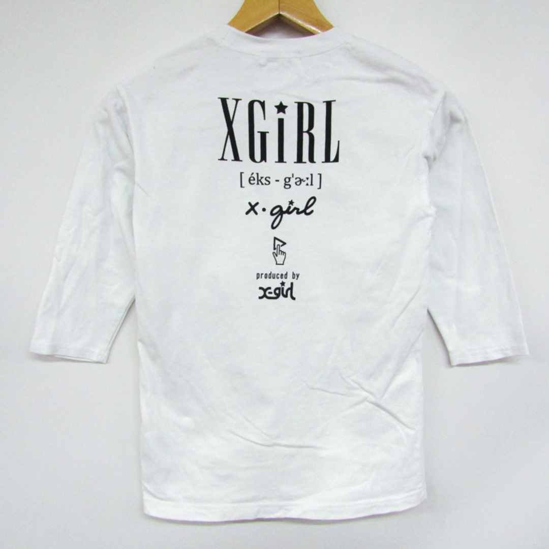 X-girl(エックスガール)のエックスガール 長袖Tシャツ ロゴT バックロゴ キッズ 女の子用 110サイズ ホワイト X-girl キッズ/ベビー/マタニティのキッズ服女の子用(90cm~)(Tシャツ/カットソー)の商品写真