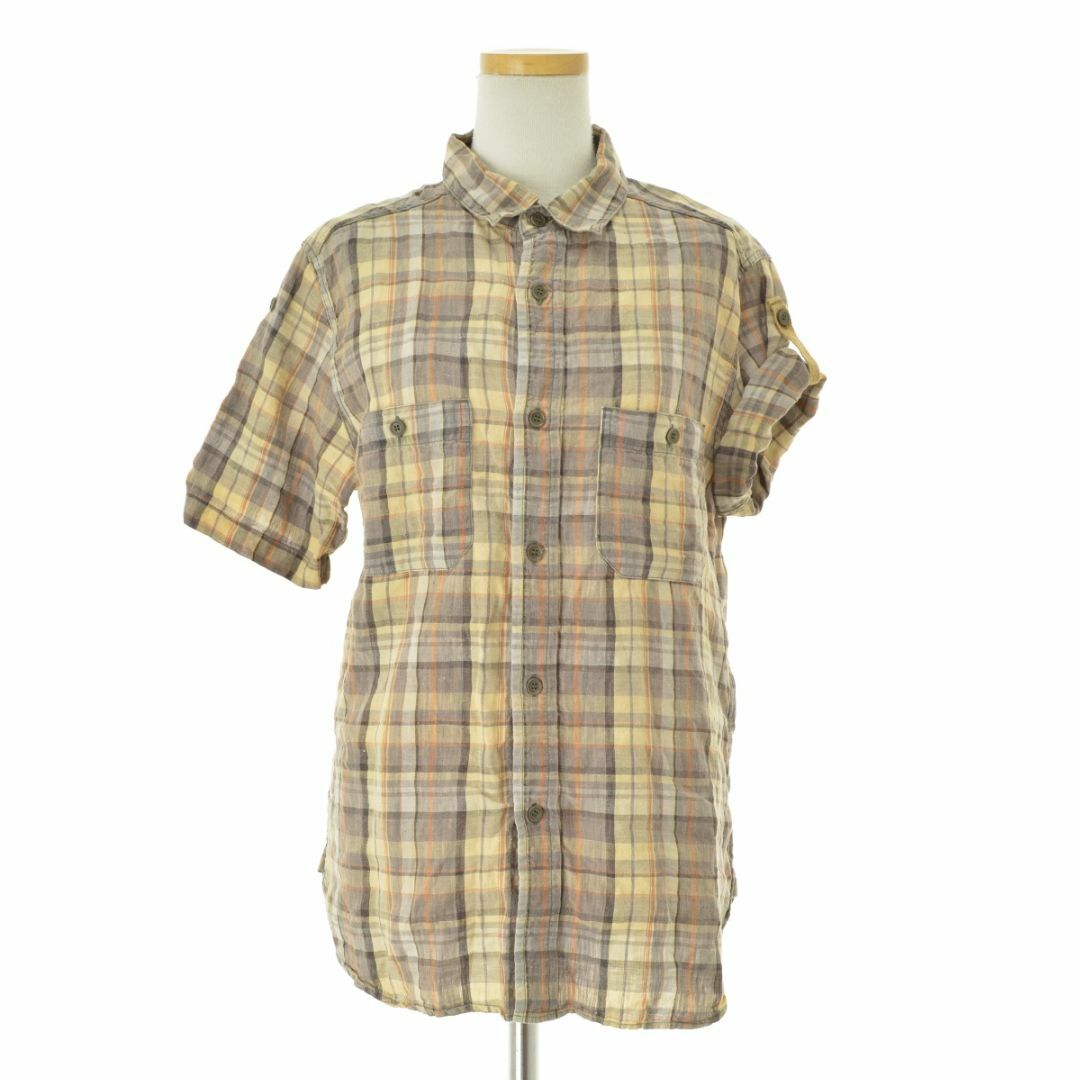 【NIGELCABOURN】リネン チェック半袖シャツ レディースのトップス(シャツ/ブラウス(半袖/袖なし))の商品写真