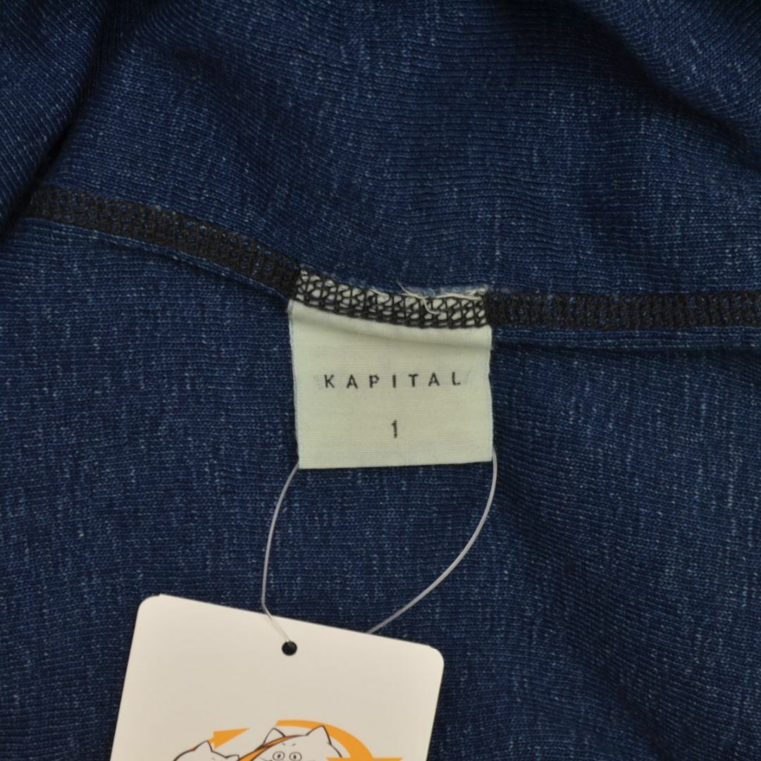 KAPITAL(キャピタル)の【KAPITAL】インディゴ ヘンリーネック フットボール半袖Tシャツ レディースのトップス(Tシャツ(半袖/袖なし))の商品写真