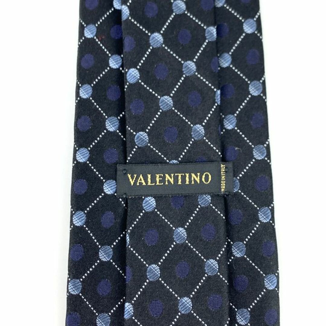 VALENTINO(ヴァレンティノ)のヴァレンティノ ブランドネクタイ 総柄 格子柄 シルク イタリア製 メンズ ブラック VALENTINO メンズのファッション小物(ネクタイ)の商品写真