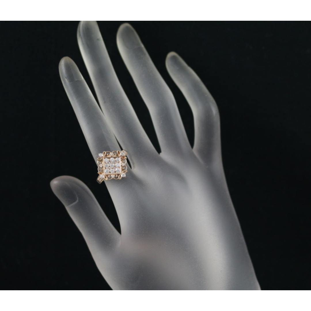 ダイヤ 0.50ct ミルグレイン リング K18PG  レディースのアクセサリー(リング(指輪))の商品写真