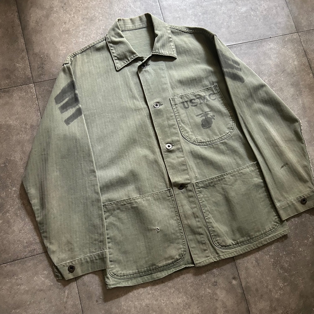 MILITARY(ミリタリー)の40s USMC P-41 HBT JKT ヘリンボーンツイルジャケット メンズのジャケット/アウター(ミリタリージャケット)の商品写真