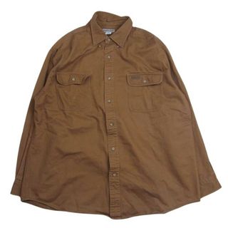 カーハート(carhartt)のCarhartt カーハート 長袖シャツ S09BRN Work B.D shirt ボタンダウン 長袖 ワーク シャツ ブラウン系 XL【中古】(シャツ)