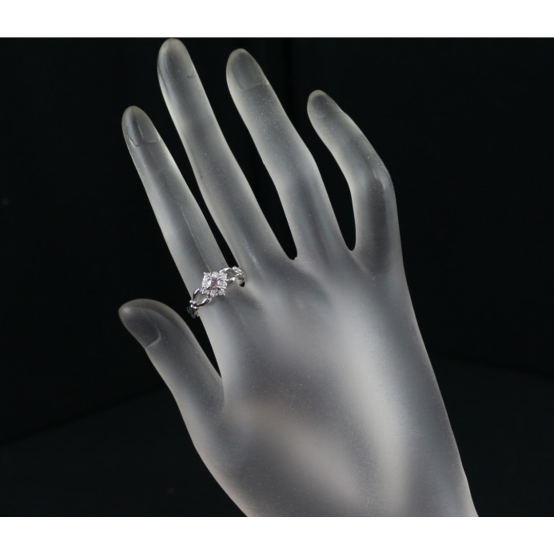 ダイヤ 0.118ct FANCY INTENSE PUPLE PINK/0.21ct リング Pt900 ソ レディースのアクセサリー(リング(指輪))の商品写真