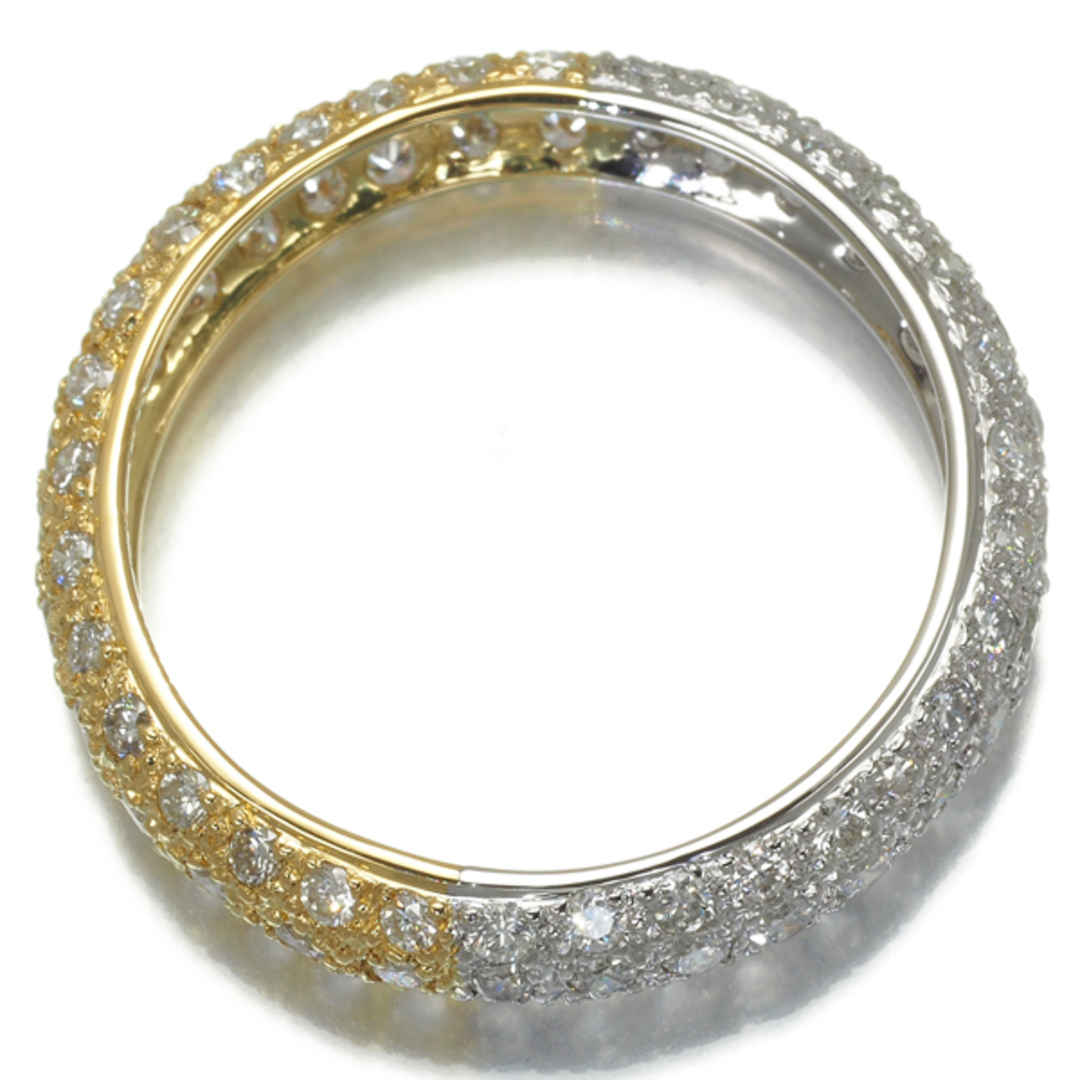 ダイヤ 1.70ct パヴェ フルエタニティ コンビカラー リング K18YG/Pt900  レディースのアクセサリー(リング(指輪))の商品写真