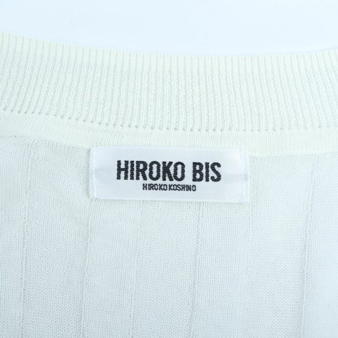 HIROKO BIS(ヒロコビス)のヒロコビス カットソー トップス 半袖シャツ レース レディース 11サイズ ホワイト HIROKO BIS レディースのトップス(カットソー(長袖/七分))の商品写真