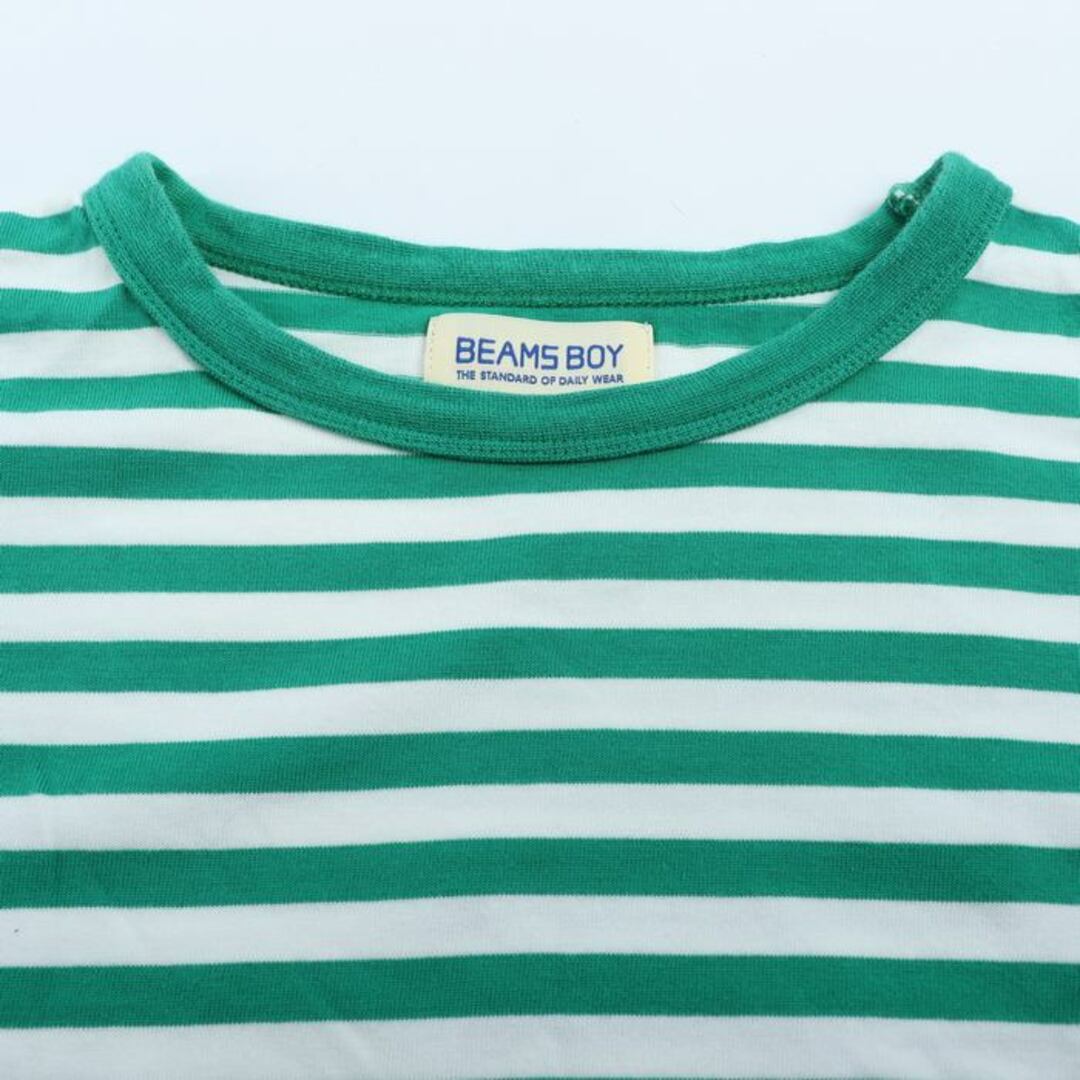 BEAMS BOY(ビームスボーイ)のビームスボーイ 半袖Tシャツ トップス カットソー ボーダー レディース ﾌﾘｰサイズ グリーン ホワイト BEAMS BOY レディースのトップス(Tシャツ(半袖/袖なし))の商品写真