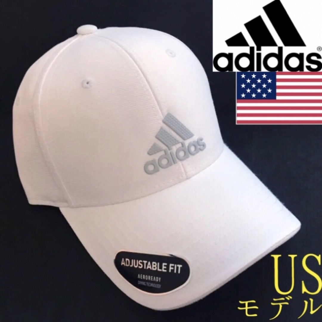adidas(アディダス)のレア【新品】USA drying technology アディダス キャップ 白 メンズの帽子(キャップ)の商品写真