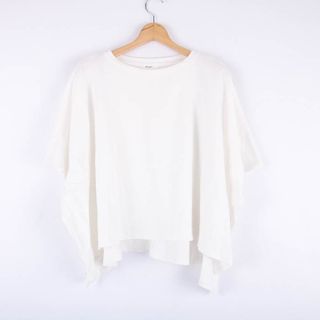 ニコアンド(niko and...)のニコアンド 半袖Tシャツ トップス カットソー アシンメトリー レディース ﾌﾘｰサイズ ホワイト niko and...(Tシャツ(半袖/袖なし))