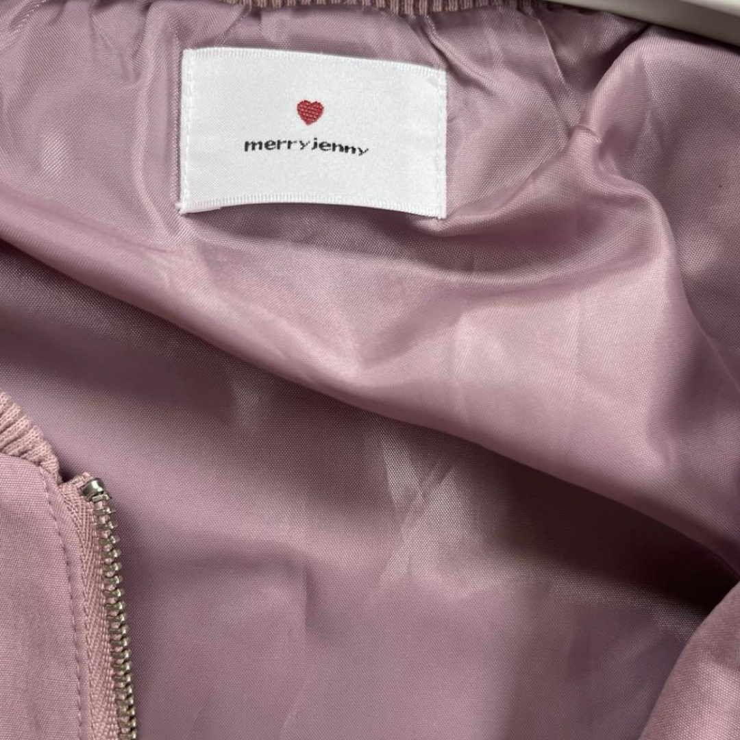 merry jenny(メリージェニー)の【メリージェニー】ピンク ブルゾン フリーサイズ  リボン 美品  レディースのジャケット/アウター(ブルゾン)の商品写真