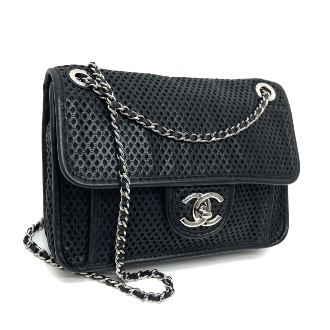 CHANEL(シャネル)のシャネル フレンチリビエラ パンチング ラムスキン バッグ ショルダーバッグ ブラック レディースのバッグ(ショルダーバッグ)の商品写真