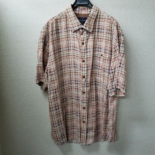 ポロラルフローレン(POLO RALPH LAUREN)のNat Nast　ナットナストプリントチェック半袖シャツ　シルク　XLサイズ(シャツ)