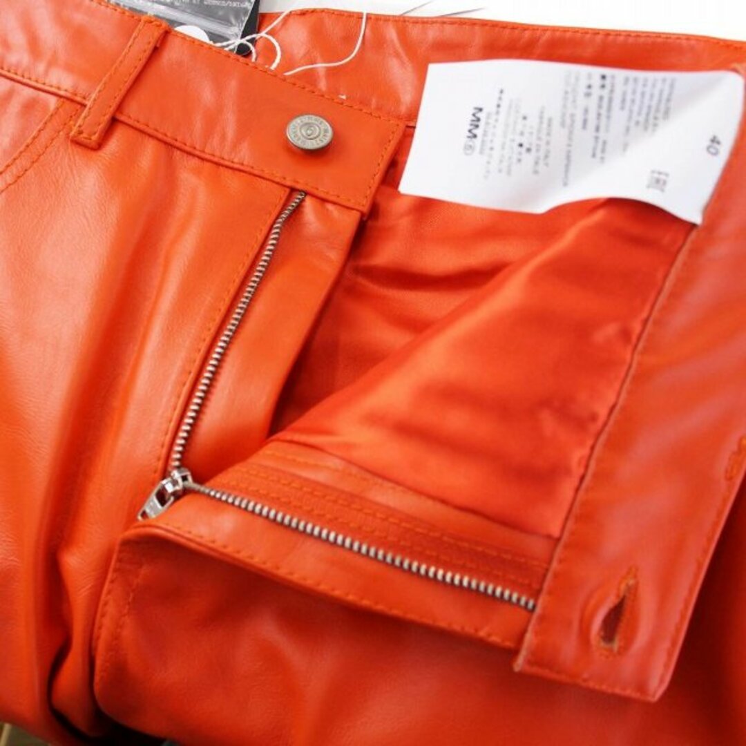 MM6(エムエムシックス)のMM6 5 Pocket Leather Trousers レザーパンツ 牛革 レディースのパンツ(その他)の商品写真