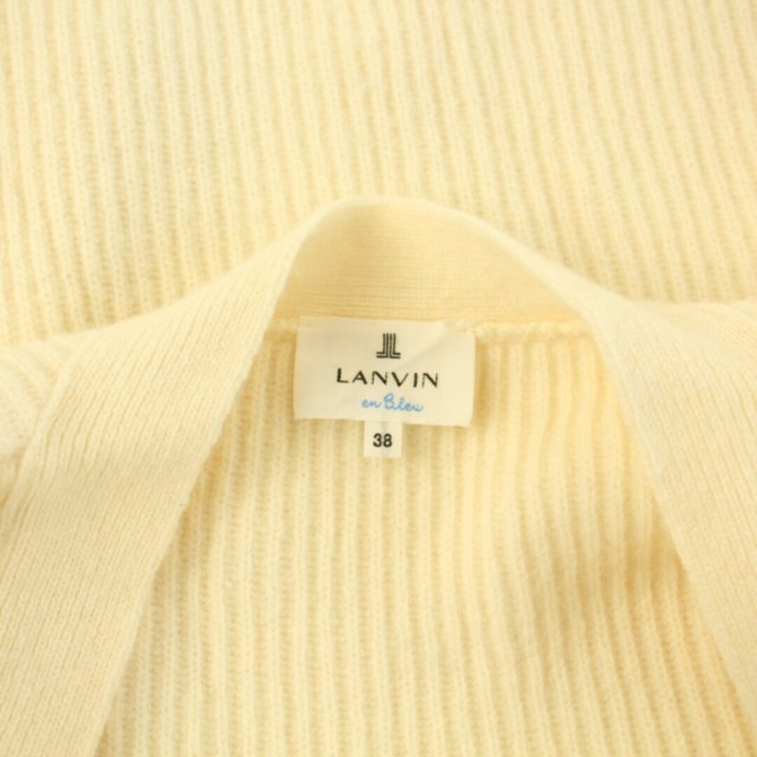 LANVIN en Bleu(ランバンオンブルー)のランバンオンブルー カーブスリーブVネックカーディガン リブニット 38 白 レディースのトップス(カーディガン)の商品写真