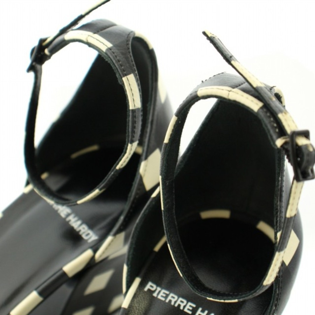 PIERRE HARDY(ピエールアルディ)のピエールアルディ サンダル アンクルストラップ チェック柄 EU36 黒 レディースの靴/シューズ(サンダル)の商品写真