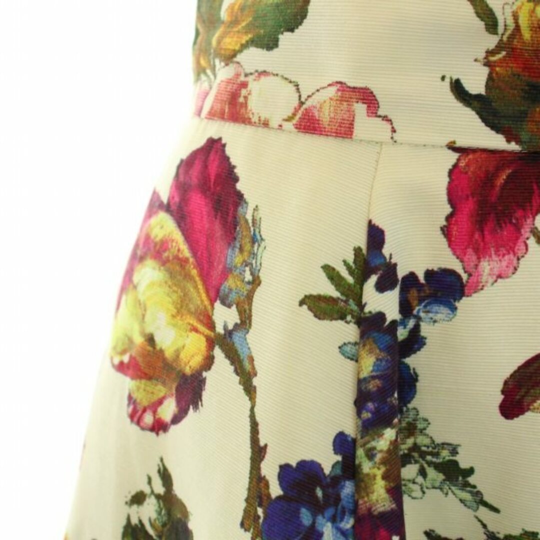 LIMITLESS LUXURY(リミットレスラグジュアリー)のリミットレスラグジュアリー フレアスカート ミモレ ロング 花柄 38 M 白 レディースのスカート(ロングスカート)の商品写真
