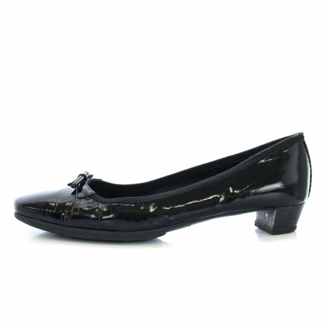 PRADA(プラダ)のプラダ PRADA パンプス エナメル リボン スクエアトゥ 37 24cm 黒 レディースの靴/シューズ(ハイヒール/パンプス)の商品写真