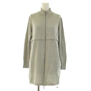 トラサルディ(Trussardi)のトラサルディ トラックジャケット ニット ハイネック ミドル丈 40 グレー(ブルゾン)