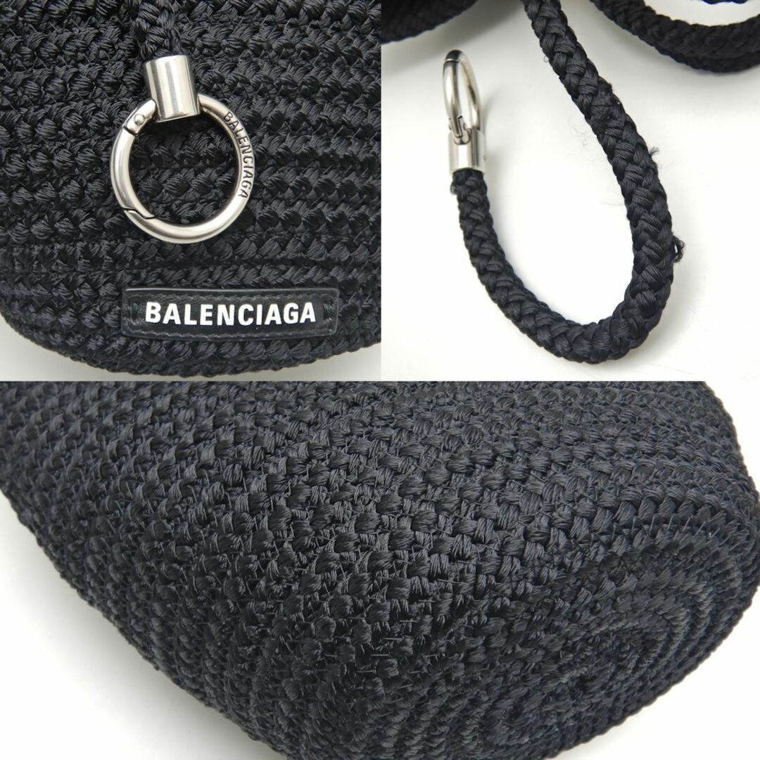Balenciaga(バレンシアガ)のBALENCIAGA バレンシアガ イビサスモールバスケット 695612 ハンドバッグ 2WAY ナイロンxラムスキン ブラック/251573【中古】 レディースのバッグ(ハンドバッグ)の商品写真