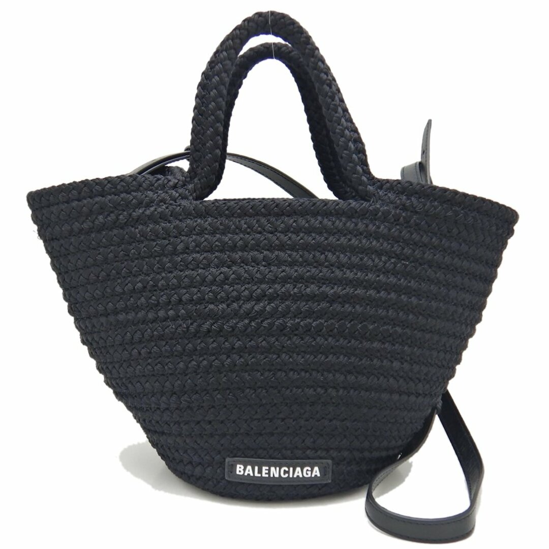 Balenciaga(バレンシアガ)のBALENCIAGA バレンシアガ イビサスモールバスケット 695612 ハンドバッグ 2WAY ナイロンxラムスキン ブラック/251573【中古】 レディースのバッグ(ハンドバッグ)の商品写真