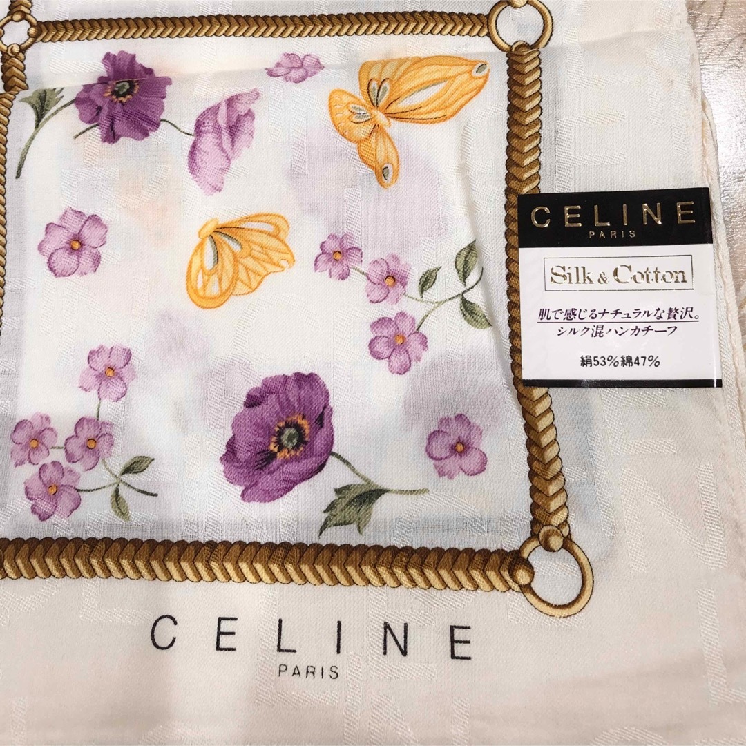 celine(セリーヌ)のCELINE   大判ハンカチ　Silk&Cotton    新品、未使用品 レディースのファッション小物(ハンカチ)の商品写真