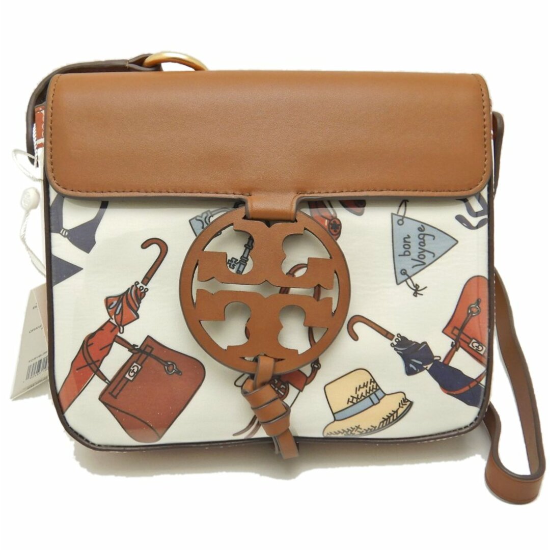 Tory Burch(トリーバーチ)のTory Burch トリーバーチ ショルダーバッグ ロビンソン レザーxビニール  ホワイト  ブラウン/251577 ☆未使用 レディースのバッグ(ショルダーバッグ)の商品写真