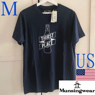 マンシングウェア(Munsingwear)のレア 新品 マンシングウェア USA メンズ Tシャツ ネイビー 紺 M(Tシャツ/カットソー(半袖/袖なし))