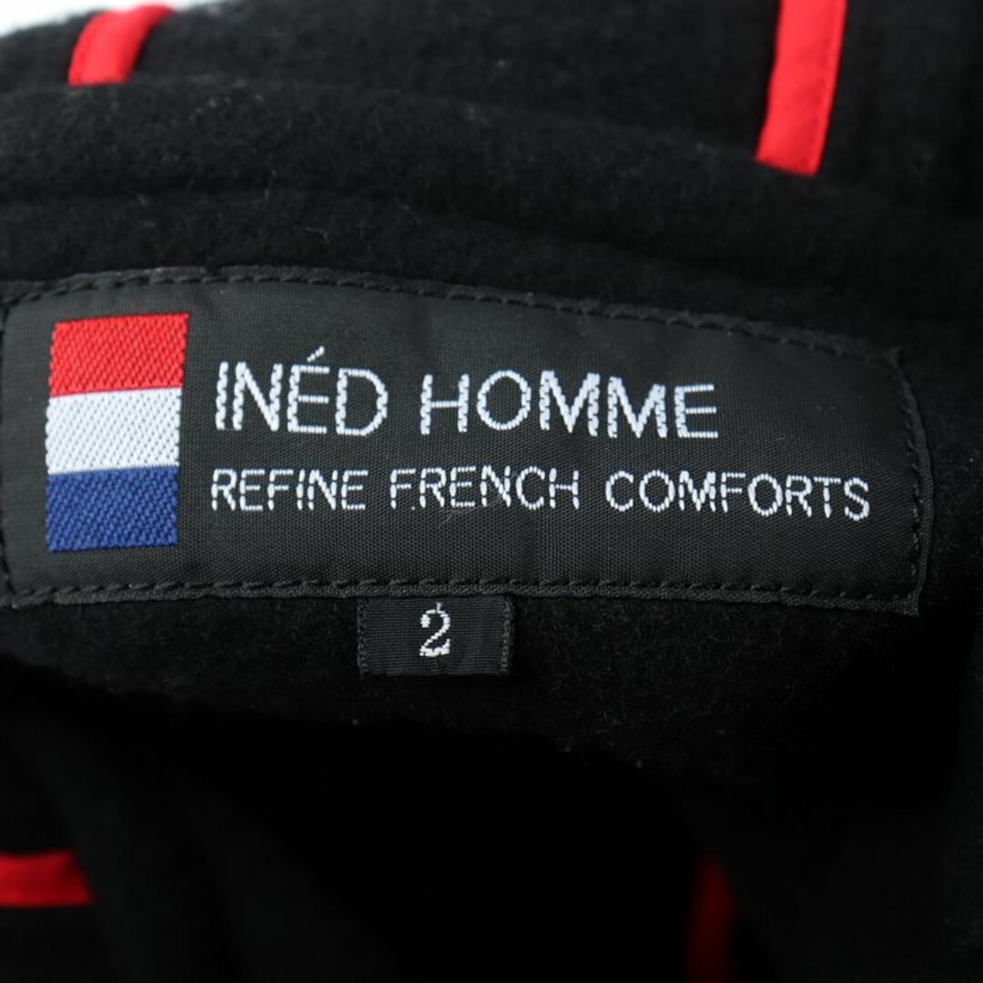 INED(イネド)のイネド ダッフルコート アウター ジャケット ウール混 HOMME メンズ 2サイズ ブラック INED メンズのジャケット/アウター(ダッフルコート)の商品写真