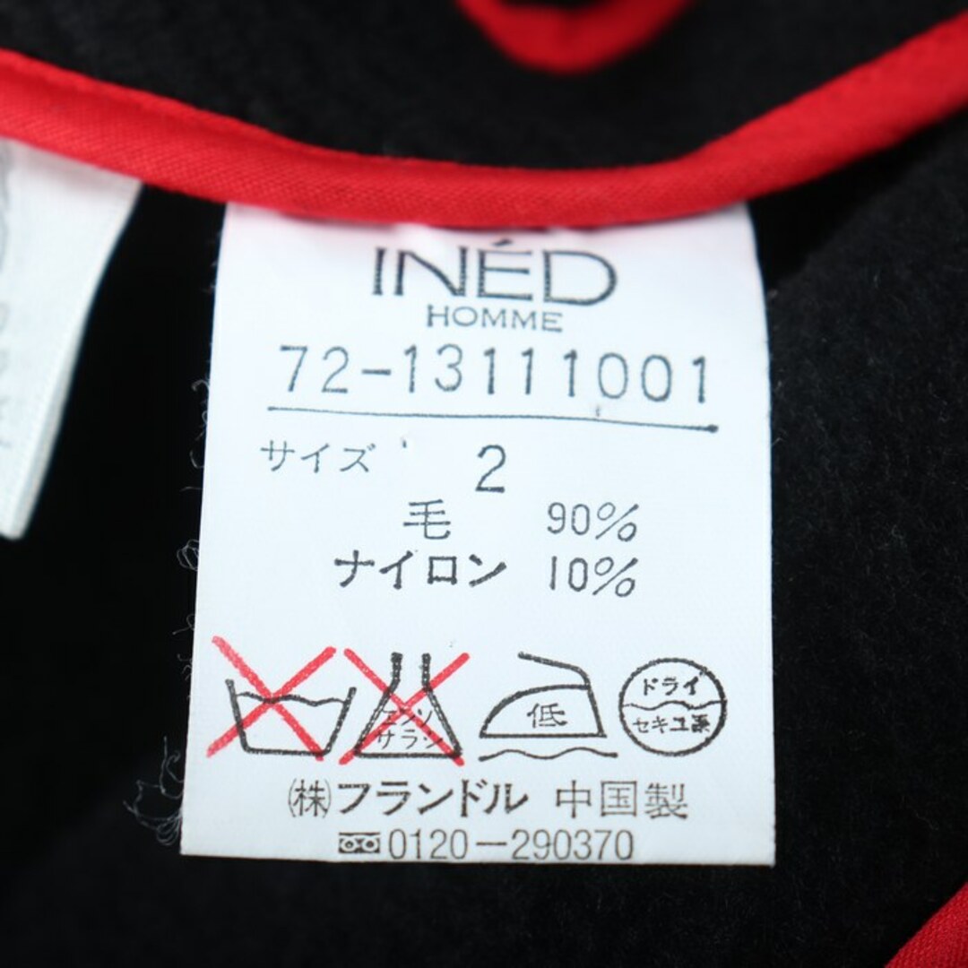 INED(イネド)のイネド ダッフルコート アウター ジャケット ウール混 HOMME メンズ 2サイズ ブラック INED メンズのジャケット/アウター(ダッフルコート)の商品写真