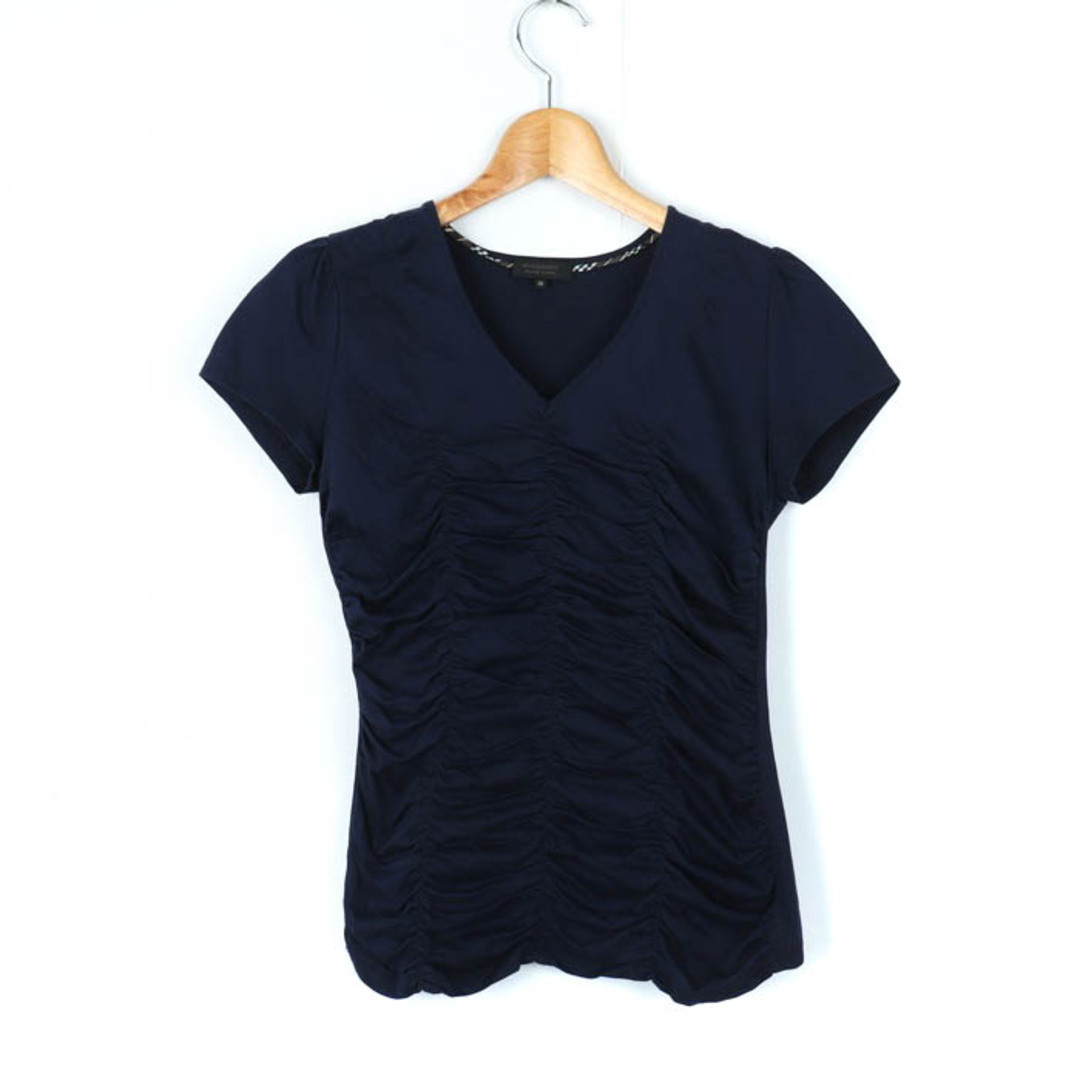 BURBERRY BLACK LABEL(バーバリーブラックレーベル)のバーバリーブラックレーベル 半袖Tシャツ トップス カットソー ギャザー 三陽商会 レディース 38サイズ ネイビー BURBERRY BLACK LABEL レディースのトップス(Tシャツ(半袖/袖なし))の商品写真