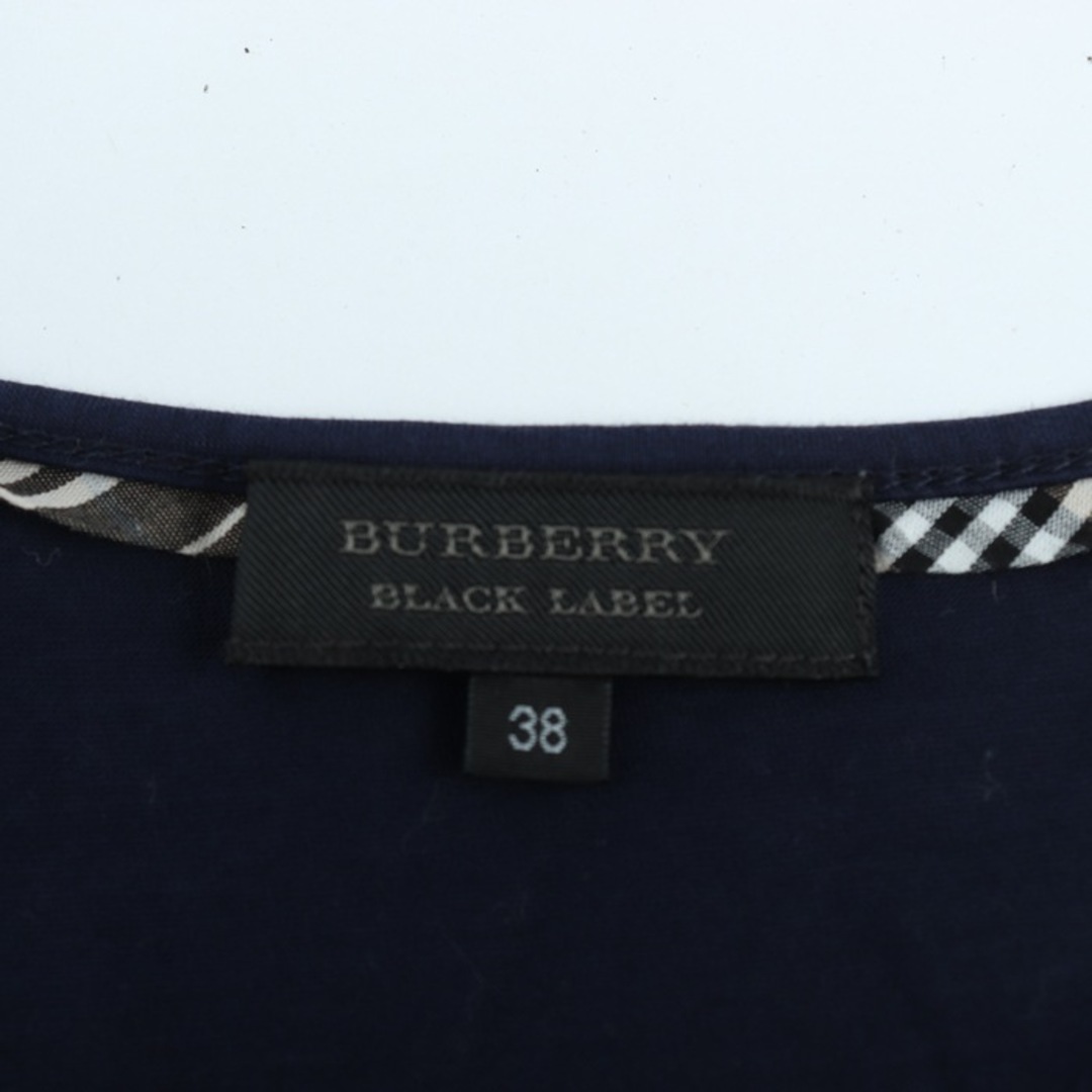 BURBERRY BLACK LABEL(バーバリーブラックレーベル)のバーバリーブラックレーベル 半袖Tシャツ トップス カットソー ギャザー 三陽商会 レディース 38サイズ ネイビー BURBERRY BLACK LABEL レディースのトップス(Tシャツ(半袖/袖なし))の商品写真