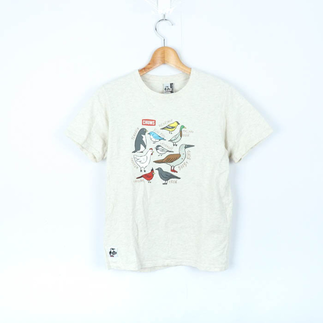 CHUMS(チャムス)のチャムス 半袖Tシャツ トップス カットソー フロントプリント ランドウェル レディース Lサイズ ベージュ グレー CHUMS レディースのトップス(Tシャツ(半袖/袖なし))の商品写真