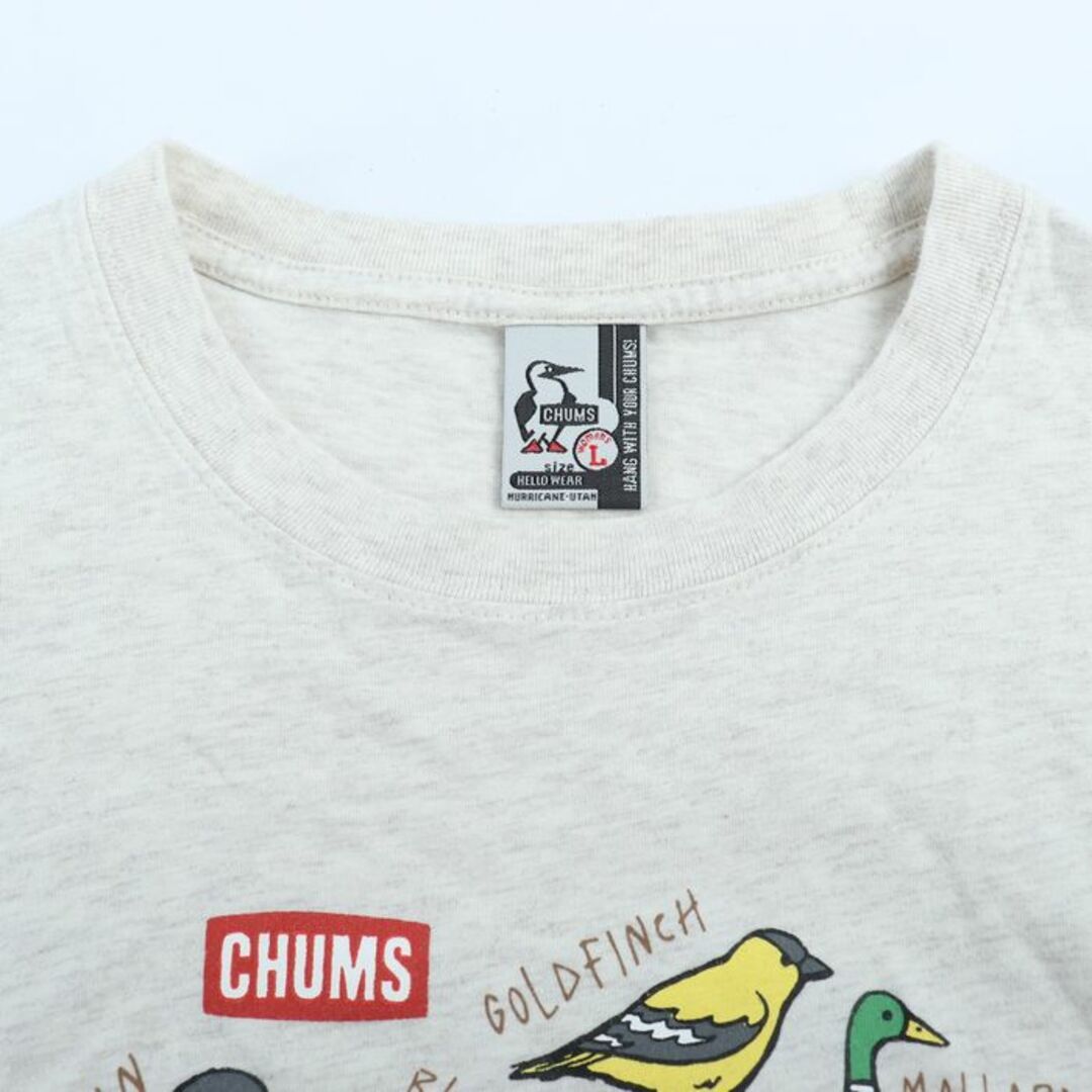 CHUMS(チャムス)のチャムス 半袖Tシャツ トップス カットソー フロントプリント ランドウェル レディース Lサイズ ベージュ グレー CHUMS レディースのトップス(Tシャツ(半袖/袖なし))の商品写真