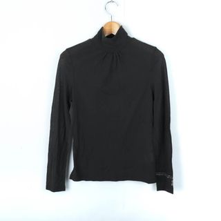 ランバン(LANVIN)のランバン 長袖Ｔシャツ トップス カットソー ハイネック ギャザー SPORT デサント レディース 38サイズ ブラック LANVIN(Tシャツ(長袖/七分))