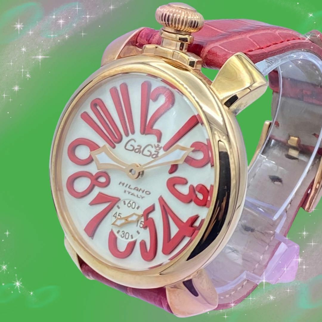 GaGa MILANO(ガガミラノ)の《美品　稼動品》ガガミラノ　マヌアーレ48  レディースメンズ腕時計　手巻き レディースのファッション小物(腕時計)の商品写真