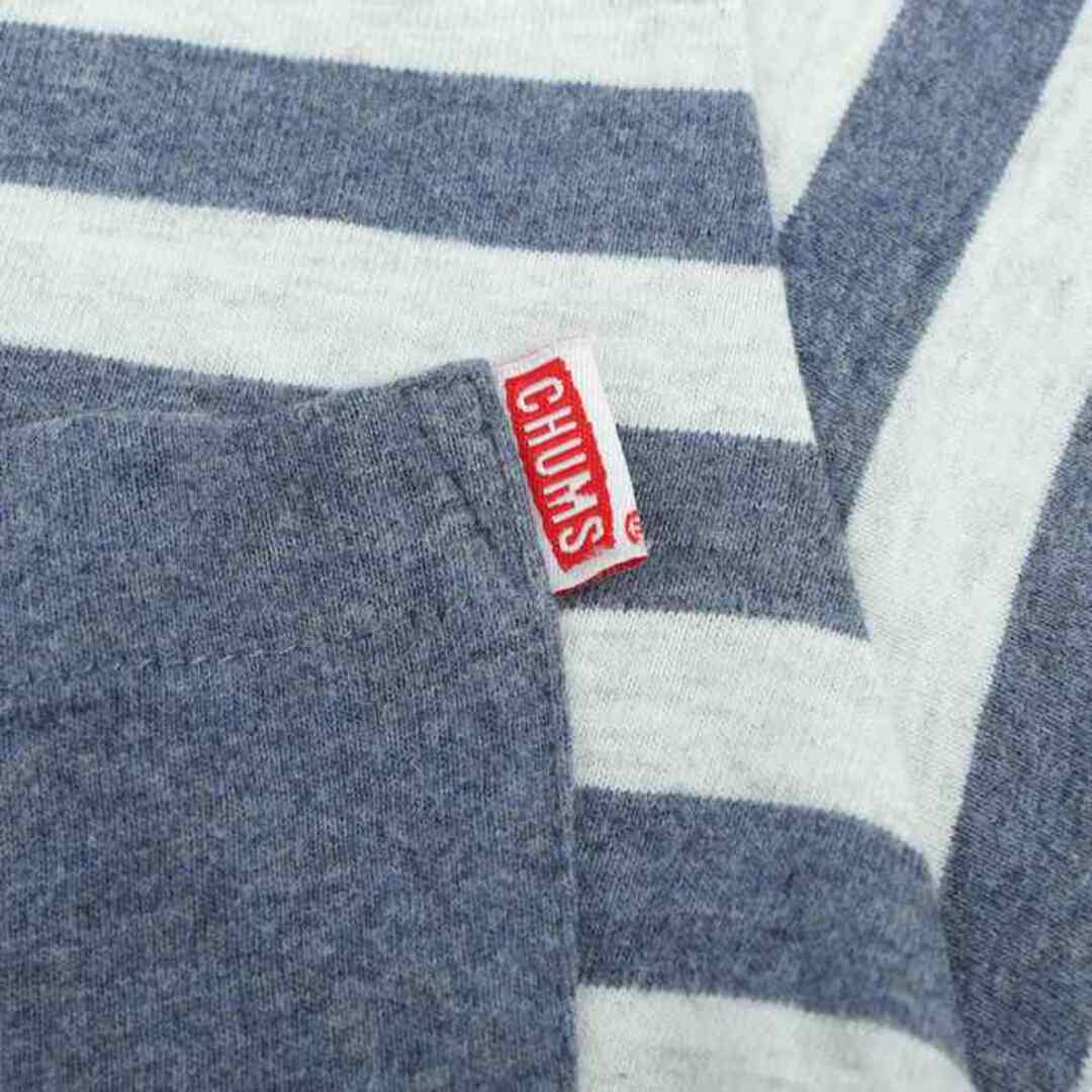 CHUMS(チャムス)のチャムス 半袖Tシャツ トップス カットソー ボーダー レディース Mサイズ グレー ネイビー CHUMS レディースのトップス(Tシャツ(半袖/袖なし))の商品写真
