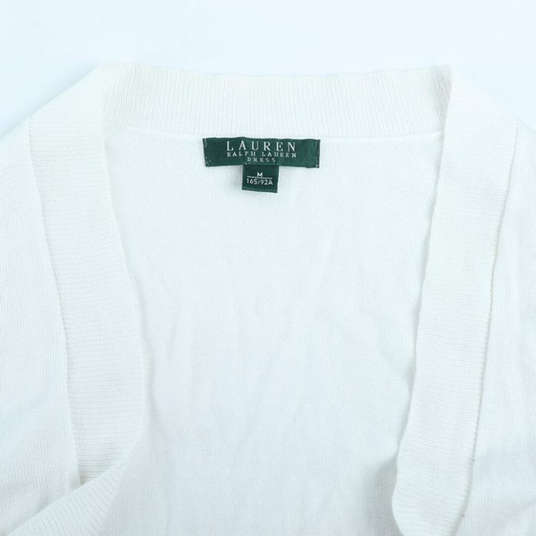 Ralph Lauren(ラルフローレン)のラルフローレン カーディガン ニット セーター 半袖 ショート丈 DRESS レディース Mサイズ ホワイト RALPH LAUREN レディースのトップス(カーディガン)の商品写真