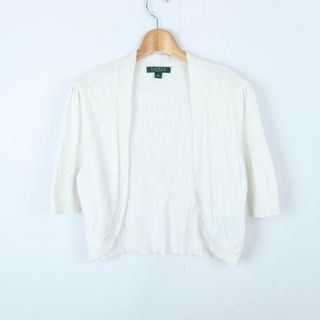 Ralph Lauren - ラルフローレン カーディガン ニット セーター 半袖 ショート丈 DRESS レディース Mサイズ ホワイト RALPH LAUREN